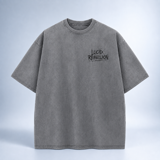 Lucid Rebellion T-Shirt Ash Grey Front