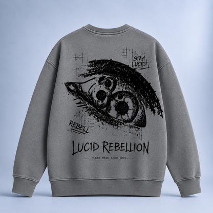 Lucid Rebellion Pullover Ash Grey Back