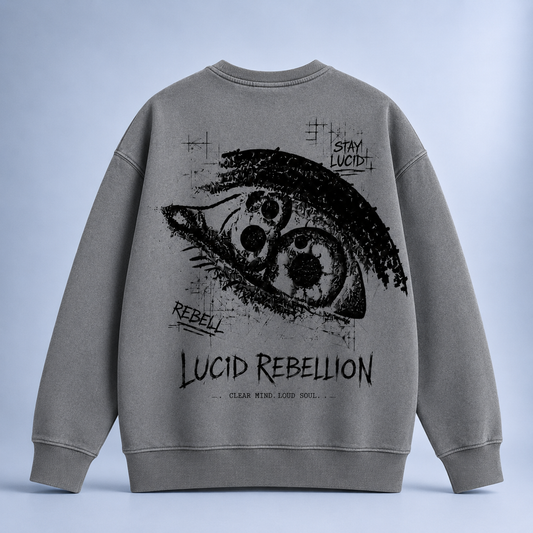 Lucid Rebellion Pullover Ash Grey Back