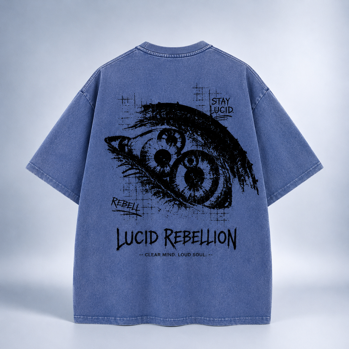 Lucid Rebellion T-Shirt Nocturne Blue Back